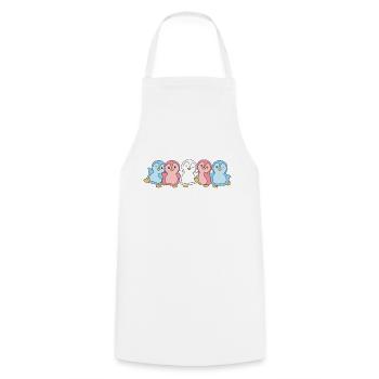 Drapeau transgenre Pride LGBTQ mignon pingouin - Tablier de cuisine - blanc - Devant - AI Model Male 185 dark (185cm)