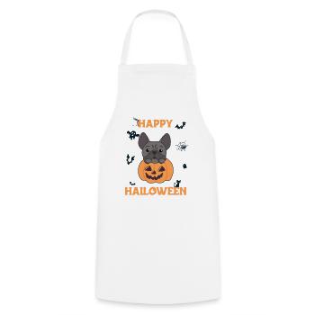 French Bulldog Pumpkin Cute Dogs Happy Halloween - Cooking Apron - white - Front - AI Model Male 185 dark (185cm)