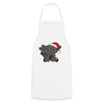 Axolotl Noël Animaux d’hiver Axolotls - Tablier de cuisine - blanc - Devant - AI Model Male 185 dark (185cm)