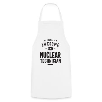 Awesome I'm a Nuclear Technician - Cooking Apron - white - Front - AI Model Male 185 dark (185cm)