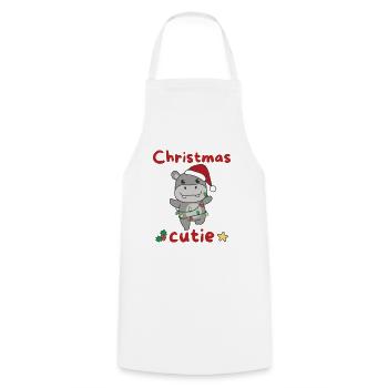 Hippo Christmas Horses Christmas Cutie - Cooking Apron - white - Front - AI Model Male 185 dark (185cm)