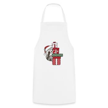 Raccoon Christmas Gift Winter Raccoons - Cooking Apron - white - Front - AI Model Male 185 dark (185cm)