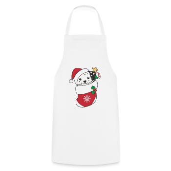 Dalmatian Christmas Snow Winter Animals Dogs - Cooking Apron - white - Front - AI Model Male 185 dark (185cm)