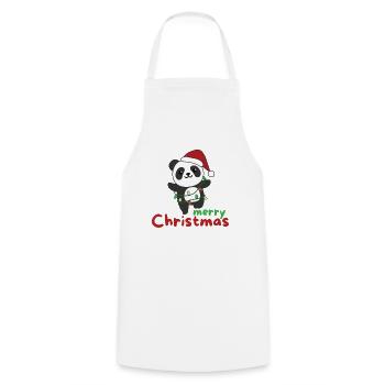 Panda Merry Christmas Winter Animals Pandas - Cooking Apron - white - Front - AI Model Male 185 dark (185cm)