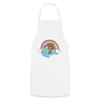 Narwhal Bear Ocean Unicorn kawaii Rainbow - Tablier de cuisine - blanc - Devant - AI Model Male 185 dark (185cm)