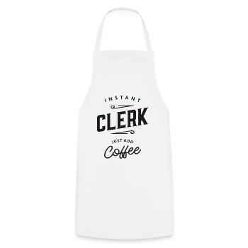 Clerk Funny Job Occupation - Cooking Apron - white - Front - AI Model Male 185 dark (185cm)