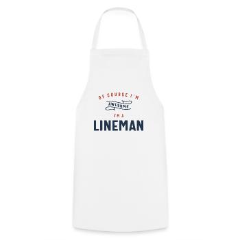 Métier de monteur de lignes - Tablier de cuisine - blanc - Devant - AI Model Male 185 dark (185cm)