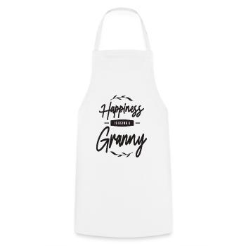 Womens Happiness Is Being a Granny - Cooking Apron - white - Front - AI Model Male 185 dark (185cm)