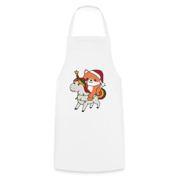 Licorne de Noël Renard Joyeux Licorne de Noël - Tablier de cuisine - blanc - Devant - AI Model Male 185 dark (185cm)