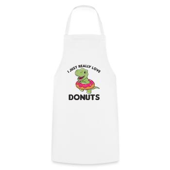 Süßer Dino T-Rex lustige Tiere in Donut Wortspiel - Kochschürze - Weiß - Vorne - AI Model Male 185 dark (185cm)