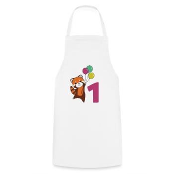 Red Panda First Birthday Balloons Enfants - Tablier de cuisine - blanc - Devant - AI Model Male 185 dark (185cm)