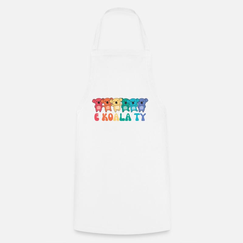 Rainbow Hearts Pride LGBTQ Mignons Animaux Koala - Tablier de cuisine - blanc