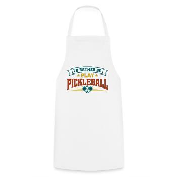 Je préfère jouer au pickleball - Tablier de cuisine - blanc - Devant - AI Model Male 185 dark (185cm)