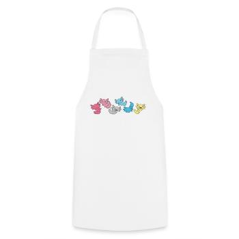 Genderflux Flag Pride LGBTQ Axolotl - Tablier de cuisine - blanc - Devant - AI Model Male 185 dark (185cm)