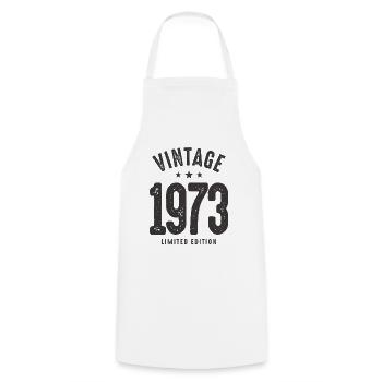 Vintage 1973 - 50th Birthday Classic Born 1973 - Cooking Apron - white - Front - AI Model Male 185 dark (185cm)