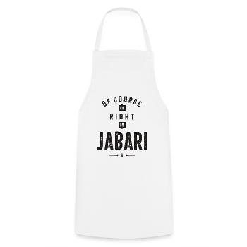 Of Course I'm Right I'm Jabari - Cooking Apron - white - Front - AI Model Male 185 dark (185cm)