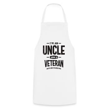 I'm an Uncle and a Veteran - Fearless and Proud - Cooking Apron - white - Front - AI Model Male 185 dark (185cm)