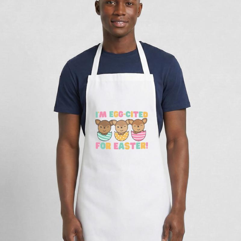 sweet deer at Easter with Easter eggs deer Cooking Apron