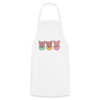 cochons doux à Pâques avec œufs de Pâques porc - Tablier de cuisine - blanc - Devant - AI Model Male 185 dark (185cm)