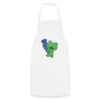 bye bye kindergarten hello school frog - Cooking Apron - white - Front - AI Model Male 185 dark (185cm)