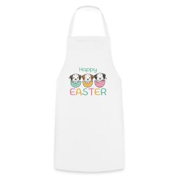 cute dogs at Easter with Easter eggs Dalmatians - Cooking Apron - white - Front - AI Model Male 185 dark (185cm)