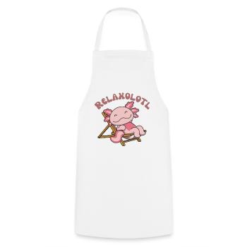 Relaxolotl Axolotl lovers sweet animals relax - Cooking Apron - white - Front - AI Model Male 185 dark (185cm)