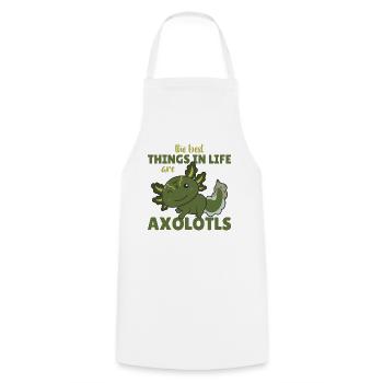 the best things in life are Axolotls süße Axololt - Cooking Apron - white - Front - AI Model Male 185 dark (185cm)