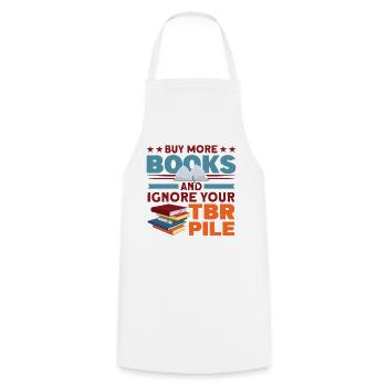 Book lover design with books for literature - Cooking Apron - white - Front - AI Model Male 185 dark (185cm)
