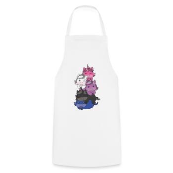 Genderfluid Flag Pride LGBTQ Cute Unicorn Stack - Cooking Apron - white - Front - AI Model Male 185 dark (185cm)