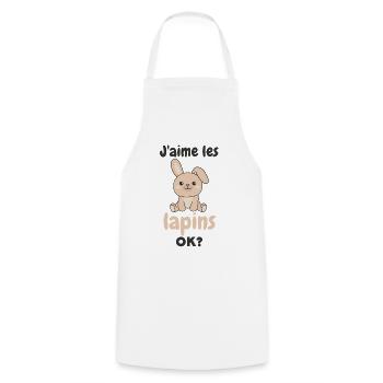 I like bunnies ok? Cute Bunny - Cooking Apron - white - Front - AI Model Male 185 dark (185cm)