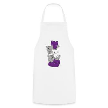Graysexual Flag Pride LGBTQ Cute Cat Stack - Cooking Apron - white - Front - AI Model Male 185 dark (185cm)