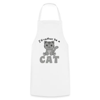 Je préfère être un chat - chat mignon - Tablier de cuisine - blanc - Devant - AI Model Male 185 dark (185cm)