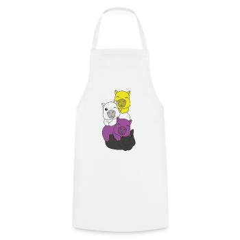 Nonbinary Flag Pride LGBTQ Mignon Capybara Pile - Tablier de cuisine - blanc - Devant - AI Model Male 185 dark (185cm)