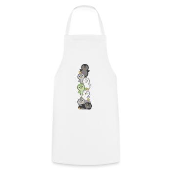 Agender Flag Pride LGBTQ Cute Penguin Stack - Cooking Apron - white - Front - AI Model Male 185 dark (185cm)