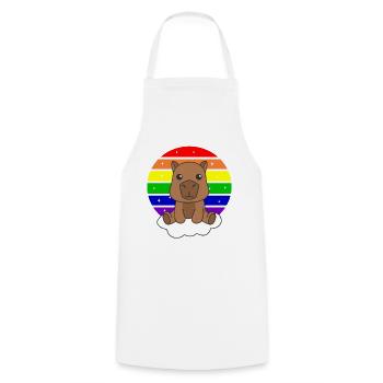 Capybara colorful rainbow for kids cute animal - Cooking Apron - white - Front - AI Model Male 185 dark (185cm)
