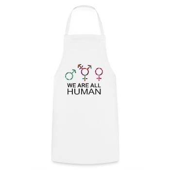 We are all Human LGBT Gender Symbols - Cooking Apron - white - Front - AI Model Male 185 dark (185cm)
