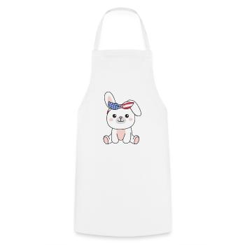 4 juillet American Bunny for Kids USA - Tablier de cuisine - blanc - Devant - AI Model Male 185 dark (185cm)