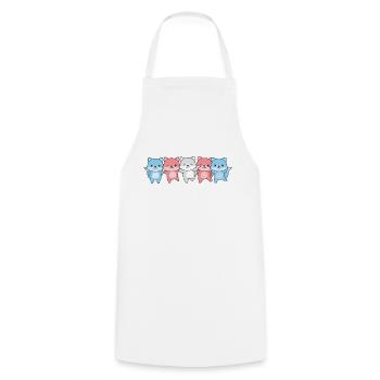 Drapeau transgenre fierté LGBTQ renard mignon - Tablier de cuisine - blanc - Devant - AI Model Male 185 dark (185cm)