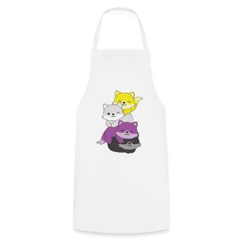 Nonbinary Flag Pride LGBTQ Cute Fox Stack - Cooking Apron - white - Front - AI Model Male 185 dark (185cm)