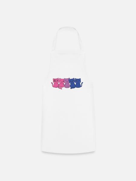 Bisexual Flag Pride LGBTQ Mignon Chat - Tablier de cuisine - blanc