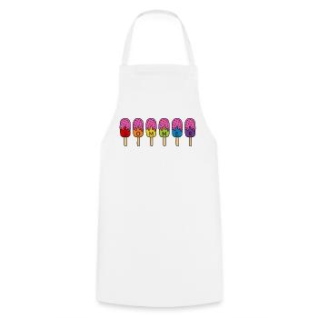 Sommer Eis essen Regenbogen bunt pink Eis - Kochschürze - Weiß - Vorne - AI Model Male 185 dark (185cm)