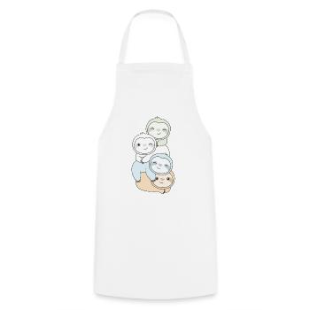 Unlabeld Flag Pride LGBTQ cute sloth - Cooking Apron - white - Front - AI Model Male 185 dark (185cm)