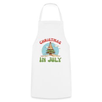 Noël en juillet - drôle d’été Noël - Tablier de cuisine - blanc - Devant - AI Model Male 185 dark (185cm)