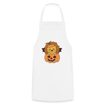 Lion Happy Halloween Pumpkin Bat Costume - Cooking Apron - white - Front - AI Model Male 185 dark (185cm)