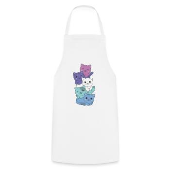 Spectrassexual Flag Pride LGBTQ Mignon Chat - Tablier de cuisine - blanc - Devant - AI Model Male 185 dark (185cm)