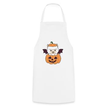 Alpaga Happy Halloween Pumpkin Bat Costume - Tablier de cuisine - blanc - Devant - AI Model Male 185 dark (185cm)
