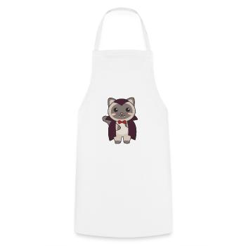 Chat siamois Happy Halloween Mignon Costume de Vampire - Tablier de cuisine - blanc - Devant - AI Model Male 185 dark (185cm)