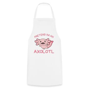 Imagine I'm an Axolotl Halloween - Cooking Apron - white - Front - AI Model Male 185 dark (185cm)