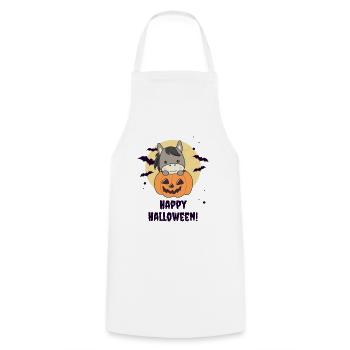Donkey in Pumpkin Cute Donkey Happy Halloween - Cooking Apron - white - Front - AI Model Male 185 dark (185cm)