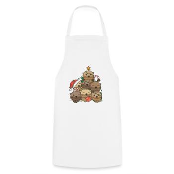 Otter Christmas Tree Funny Animal Christmas - Cooking Apron - white - Front - AI Model Male 185 dark (185cm)